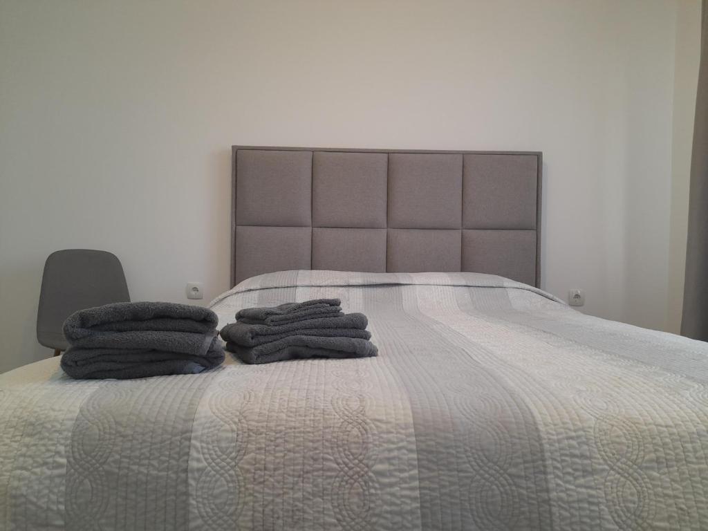 Patul dublu al apartamentului Aldani Independenței